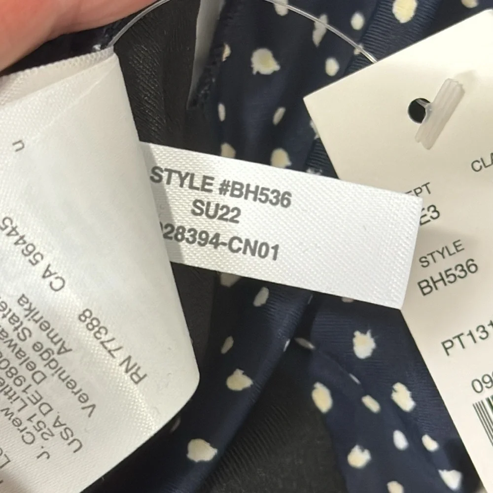 J. Crew Strappy Twist Bikini Top‎ Women's 3X Navy Dot New BH536
